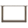Pieds de table basse en U, 2 pièces, acier naturel, 50 x (30-31) cm 