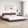 Cadre de lit sans matelas marron 200x200 cm similicuir 