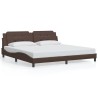 Cadre de lit sans matelas marron 200x200 cm similicuir 