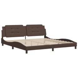Cadre de lit sans matelas marron 200x200 cm similicuir 