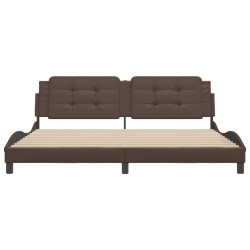 Cadre de lit sans matelas marron 200x200 cm similicuir 