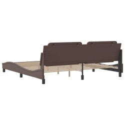 Cadre de lit sans matelas marron 200x200 cm similicuir 