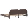 Cadre de lit sans matelas marron 200x200 cm similicuir 