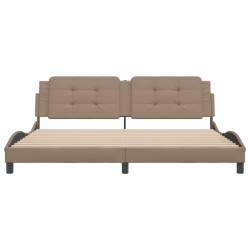 Cadre de lit sans matelas cappuccino 200x200 cm similicuir 