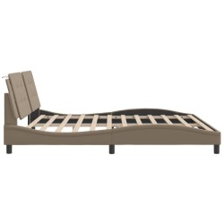 Cadre de lit sans matelas cappuccino 200x200 cm similicuir 
