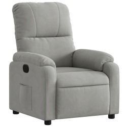 Fauteuil inclinable gris clair tissu microfibre 
