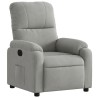 Fauteuil inclinable gris clair tissu microfibre 