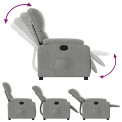 Fauteuil inclinable gris clair tissu microfibre 