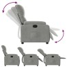 Fauteuil inclinable gris clair tissu microfibre 