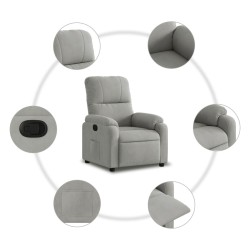 Fauteuil inclinable gris clair tissu microfibre 