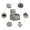Fauteuil inclinable gris clair tissu microfibre 