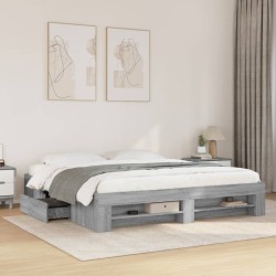 Cadre de lit sans matelas sonoma gris 200x200 cm 