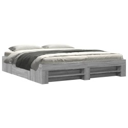 Cadre de lit sans matelas sonoma gris 200x200 cm 