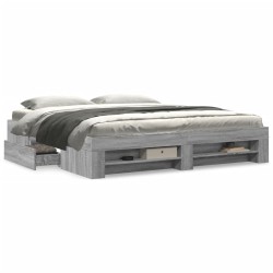 Cadre de lit sans matelas sonoma gris 200x200 cm 