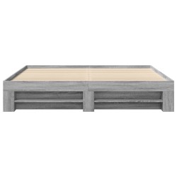 Cadre de lit sans matelas sonoma gris 200x200 cm 