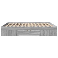 Cadre de lit sans matelas sonoma gris 200x200 cm 