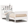 Lit bibliothèque sans matelas blanc 75x190cm bois de pin massif 