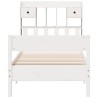Lit bibliothèque sans matelas blanc 75x190cm bois de pin massif 
