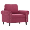 Fauteuil avec repose-pied Rouge bordeaux 60 cm Velours 