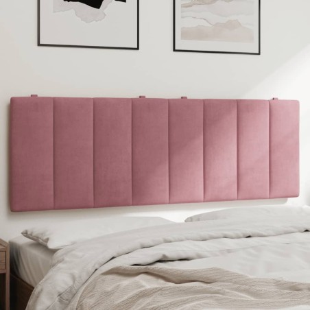 Coussin de tête de lit rose 140 cm velours 