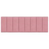 Coussin de tête de lit rose 140 cm velours 