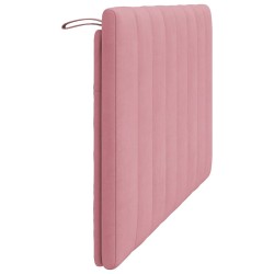 Coussin de tête de lit rose 140 cm velours 