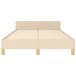 Cadre de lit sans matelas crème 120x190 cm tissu 