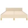Cadre de lit sans matelas crème 120x190 cm tissu 