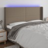 Tête de lit à LED Taupe 183x16x118/128 cm Tissu 