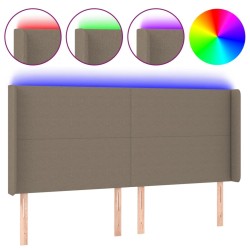 Tête de lit à LED Taupe 183x16x118/128 cm Tissu 