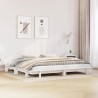 Cadre de lit sans matelas blanc 180x200 cm bois massif de pin 