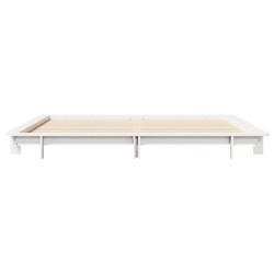 Cadre de lit sans matelas blanc 180x200 cm bois massif de pin 