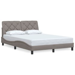 Cadre de lit sans matelas taupe 120x200 cm tissu 