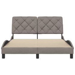 Cadre de lit sans matelas taupe 120x200 cm tissu 