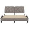 Cadre de lit sans matelas taupe 120x200 cm tissu 