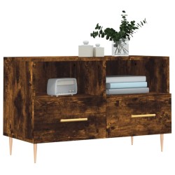 Meuble TV Chêne fumé 80x36x50 cm Bois d'ingénierie 