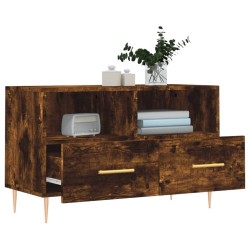 Meuble TV Chêne fumé 80x36x50 cm Bois d'ingénierie 