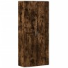 Buffet haut chêne fumé 80x35x180 cm bois d'ingénierie 