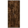 Buffet haut chêne fumé 80x35x180 cm bois d'ingénierie 