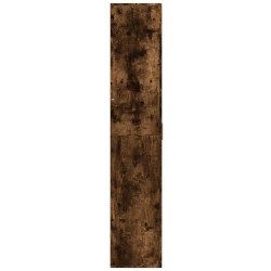 Buffet haut chêne fumé 80x35x180 cm bois d'ingénierie 