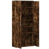 Buffet haut chêne fumé 80x35x180 cm bois d'ingénierie 