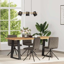 Chaises à manger lot de 4 gris foncé similicuir daim 