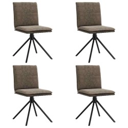 Chaises à manger lot de 4 gris foncé similicuir daim 