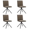 Chaises à manger lot de 4 gris foncé similicuir daim 