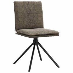 Chaises à manger lot de 4 gris foncé similicuir daim 