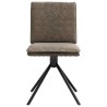 Chaises à manger lot de 4 gris foncé similicuir daim 