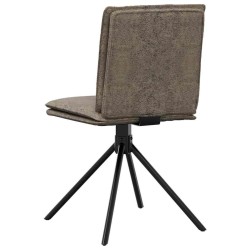 Chaises à manger lot de 4 gris foncé similicuir daim 
