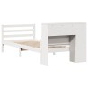 Lit bibliothèque sans matelas blanc 90x190cm bois de pin massif 