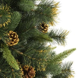 Sapin de Noël artificiel articulé avec pommes de pin 240 cm 