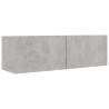 Ensemble de meubles TV 6 pcs Gris béton Bois d'ingénierie 